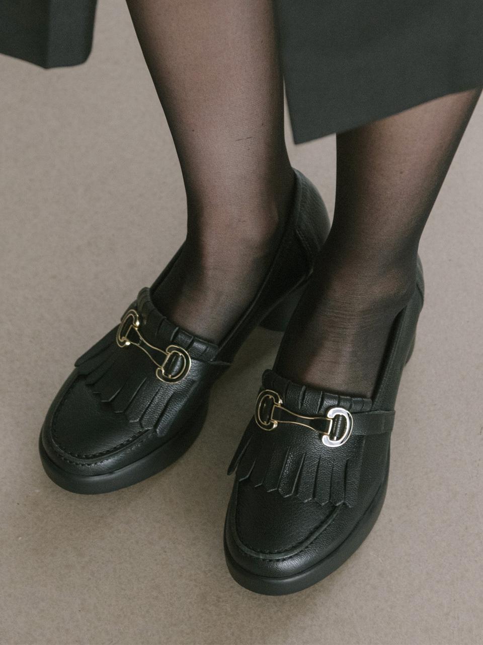 GISSE Jenna Buckle Tassel Loafer Pumps
