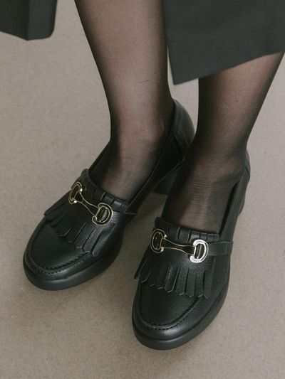 GISSE Jenna Buckle Tassel Loafer Pumps