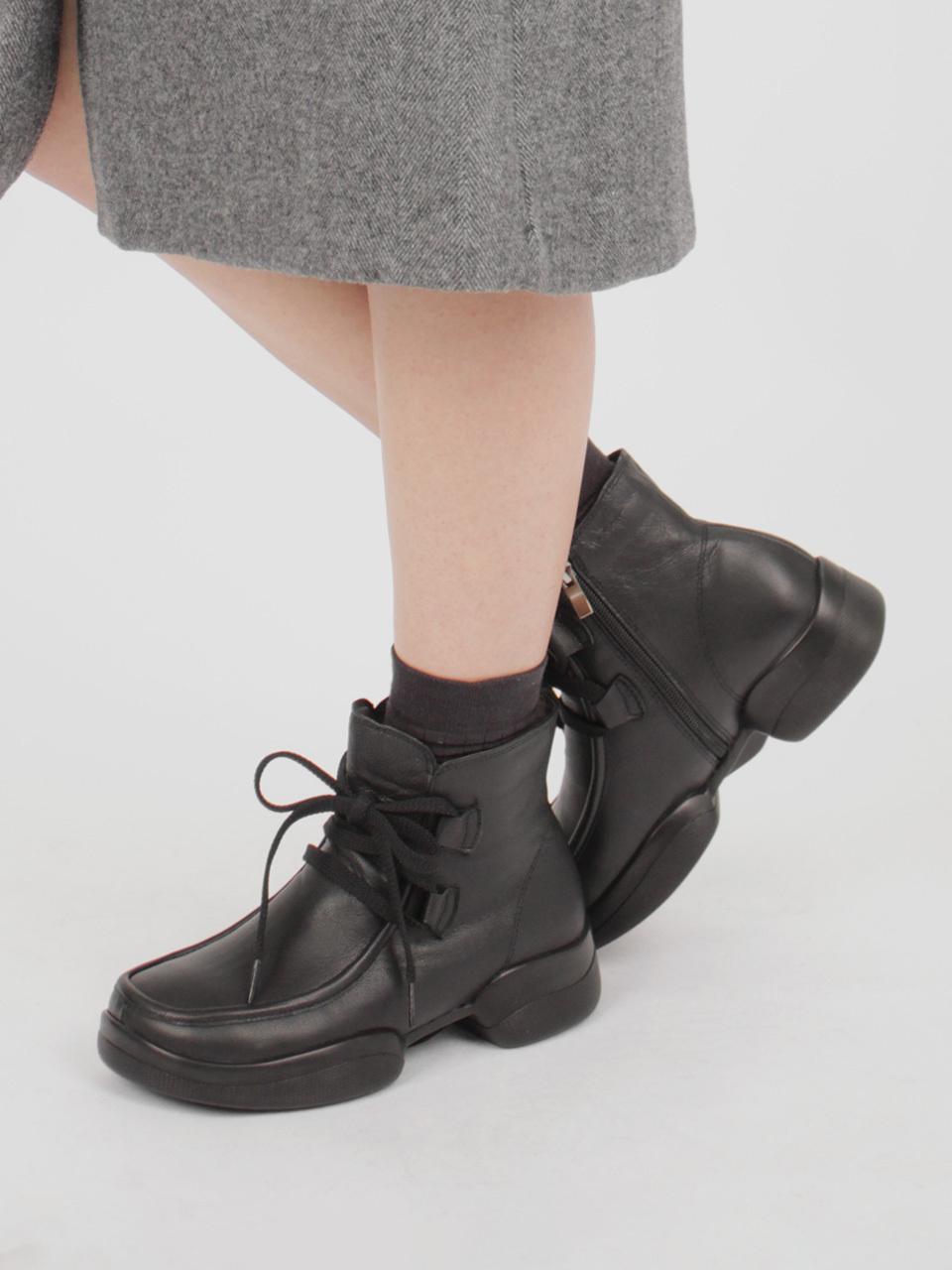 GISSE Natural Leather Platform Handcrafted Ankle Boots (GIS-46200)