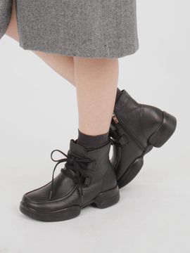 GISSE Natural Leather Platform Handcrafted Ankle Boots (GIS-46200)