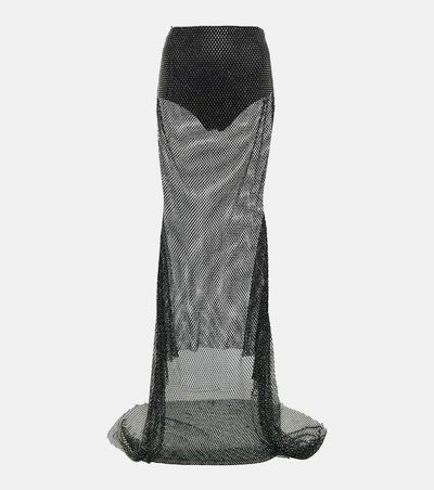 Giuseppe di Morabito Giuseppe di Morabito Crystal-embellished mesh maxi skirt