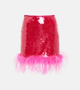 Giuseppe di Morabito Giuseppe di Morabito Sequined feather-trimmed miniskirt