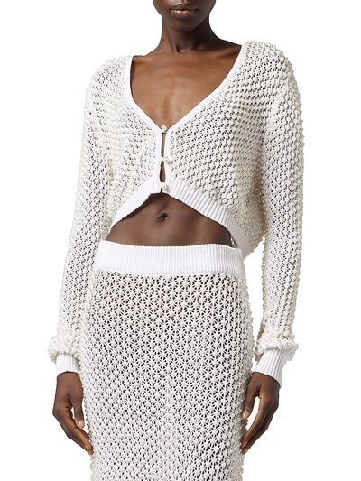 Giuseppe Di Morabito Women's Act II: The Fall Of Icarus Maglia Imitation Pearl Crop Knit Cardigan