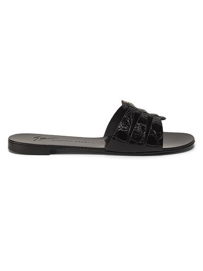 Giuseppe Zanotti Women's Crocodile-Embossed Leather Sandals