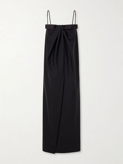GIVENCHY Bow-detailed wool and mohair-blend maxi dress