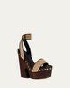 Givenchy Clog Raffia-Effect Platform Sandals with Studs Detail - 2