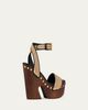 Givenchy Clog Raffia-Effect Platform Sandals with Studs Detail - 3