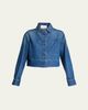 Givenchy Cropped Raw-Edge Cotton Denim Jacket - 1