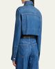 Givenchy Cropped Raw-Edge Cotton Denim Jacket - 3