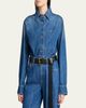 Givenchy Cropped Raw-Edge Cotton Denim Jacket - 4