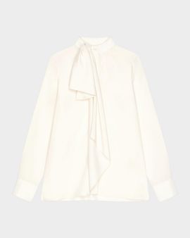 Givenchy Draped Bow Silk Blouse