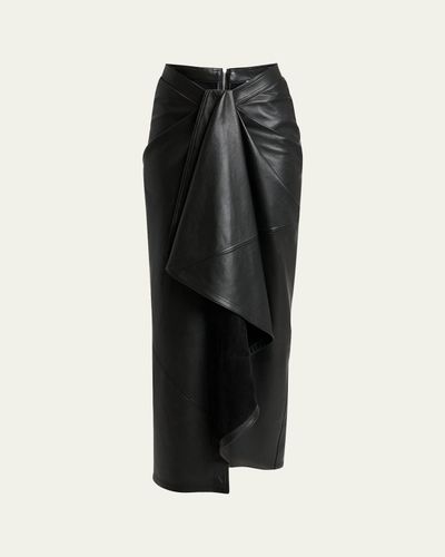 Givenchy Draped Leather Maxi Skirt
