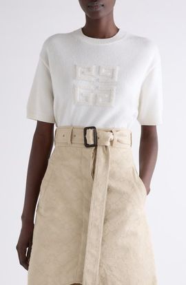 Givenchy Givenchy 4G Logo Short Sleeve Cashmere Sweater