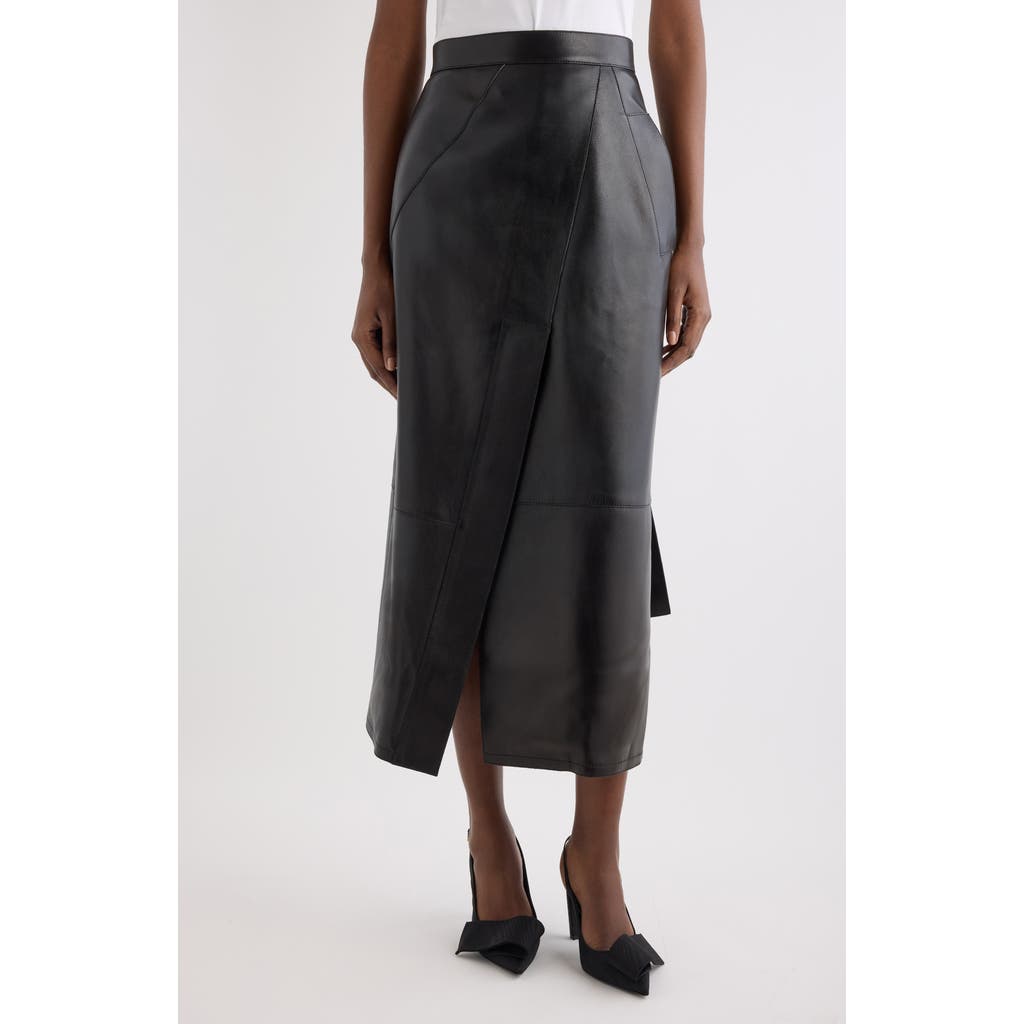 Givenchy Givenchy Asymmetrical Leather Midi Skirt
