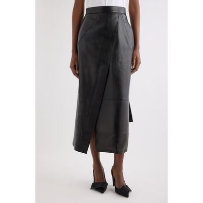 Givenchy Givenchy Asymmetrical Leather Midi Skirt
