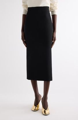 Givenchy Givenchy Back Godet Crepe Cady Midi Skirt