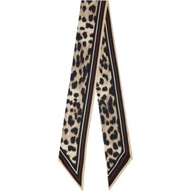 Givenchy Givenchy Beige & Black Silk Leopard Print Scarf
