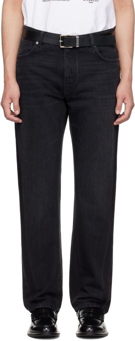 Givenchy Givenchy Black Couture Seam Straight Fit Shadow Washed Jeans