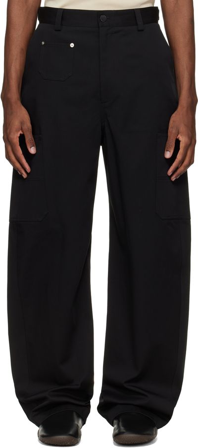 Givenchy Givenchy Black Embroidered 'GIVENCHY Paris' Couture Seam Trousers