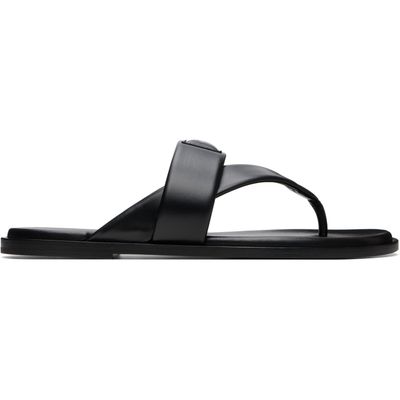 Givenchy Givenchy Black 'Givenchy Bay' Leather Thong Sandals