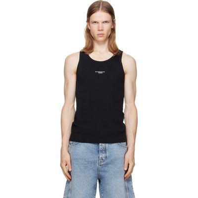 Givenchy Givenchy Black 'Givenchy Paris' Print Cotton Tank Top