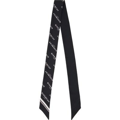 Givenchy Givenchy Black 'Givenchy Shadow' Bicolor Bandeau Silk Scarf