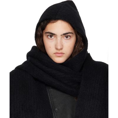 Givenchy Givenchy Black Hooded Alpaca Scarf