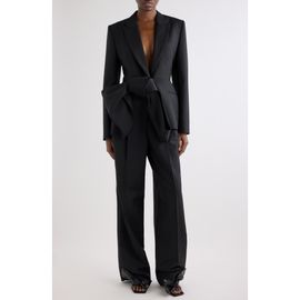 Givenchy Givenchy Bow Front Wool & Mohair Blazer