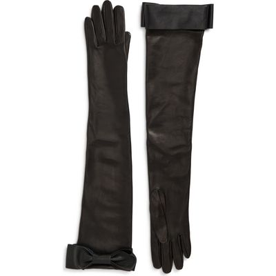 Givenchy Givenchy Bow Lambskin Leather Opera Gloves