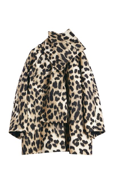 Givenchy Givenchy BowScarf Leopard Short Coat