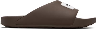 Givenchy Givenchy Brown Rubber Label Mule Slides