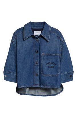 Givenchy Givenchy Cocoon Crop Denim Shirt Jacket