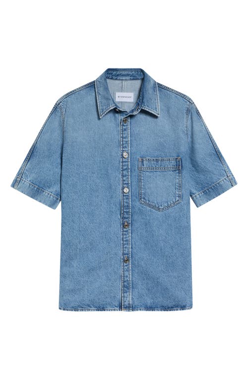 Givenchy Givenchy Couture Seam Short Sleeve Denim Button-Up Shirt