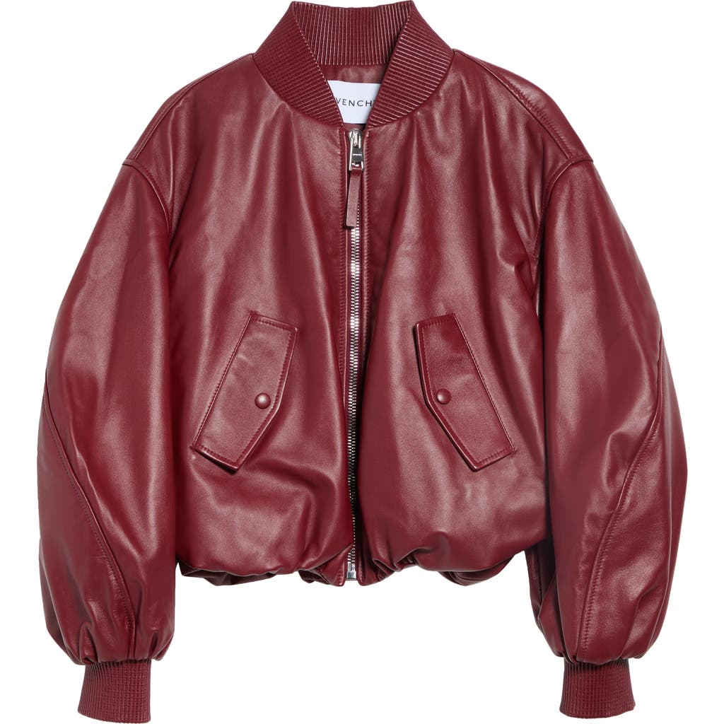 Givenchy Givenchy Cropped Cocoon Leather Bomber Jacket