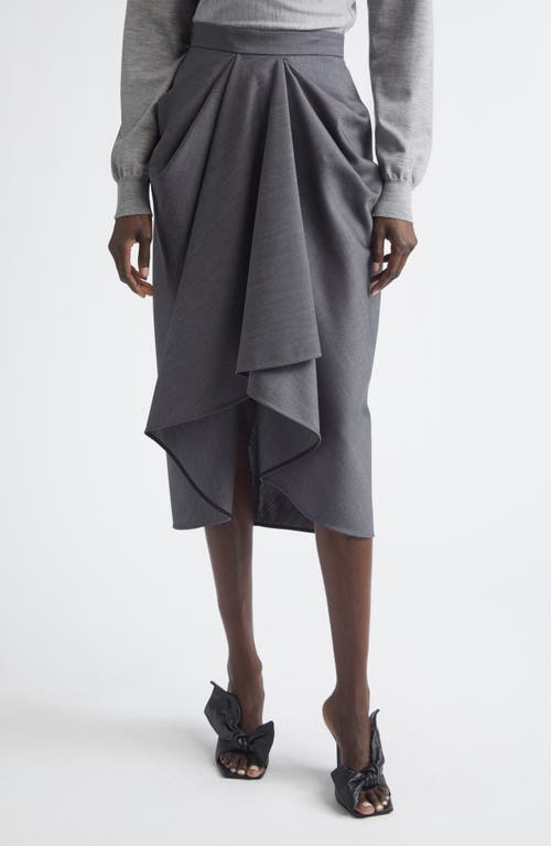 Givenchy Givenchy Draped Wool & Mohair Blend Midi Skirt