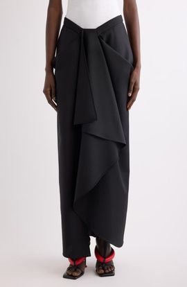 Givenchy Givenchy Draped Wool & Mohair Column Skirt