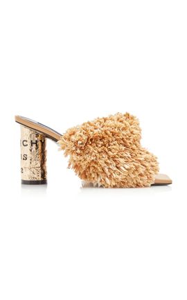 Givenchy Givenchy Heel Fringed Raffia 65MM Mules