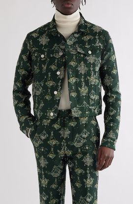 Givenchy Givenchy Jacquard Skinny Fit Trucker Jacket