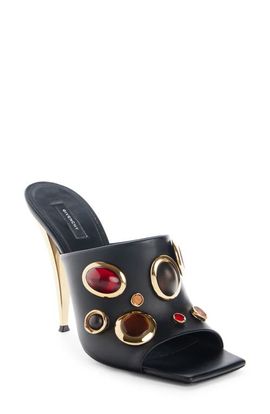 Givenchy Givenchy Jeweled Square Toe Leather Sandal