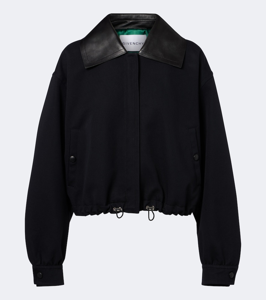 Givenchy - Leather-trimmed cotton and wool jacket