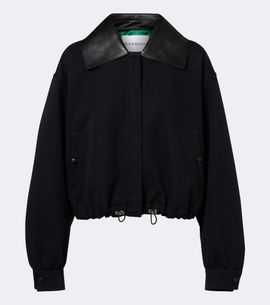 Givenchy Givenchy Leather-trimmed cotton and wool jacket