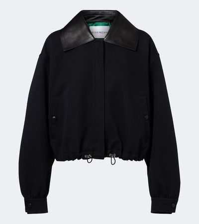 Givenchy Givenchy Leather-trimmed cotton and wool jacket