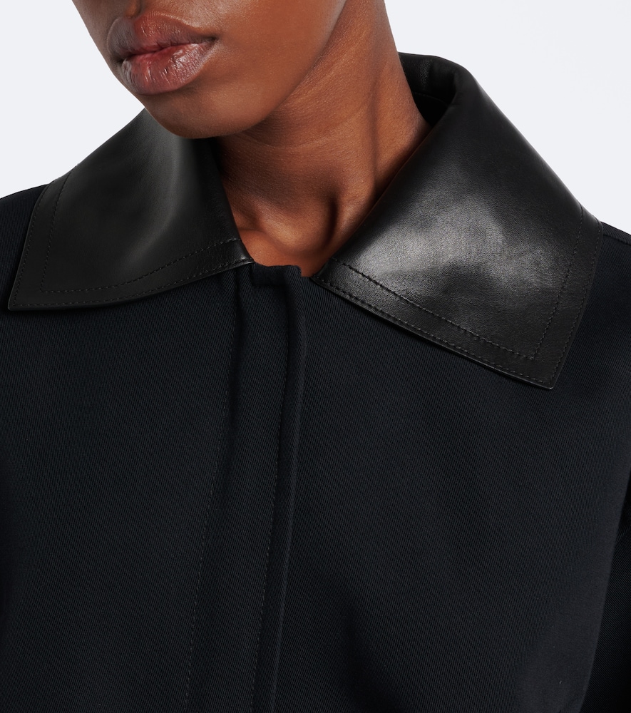 Givenchy - Leather-trimmed cotton and wool jacket