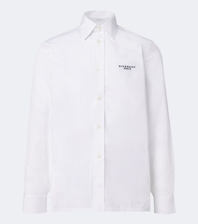 Givenchy Givenchy Logo embroidered cotton poplin shirt
