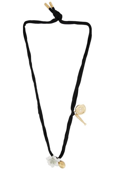 Givenchy Givenchy Lucky Charms Black Flower Cord Necklace