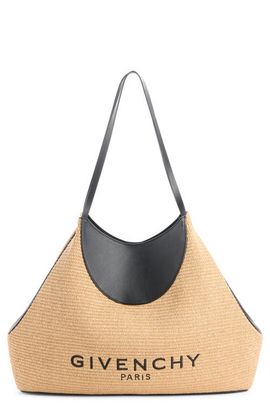 Givenchy Givenchy Medium Facet Straw & Leather Tote