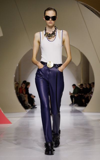Givenchy Givenchy MidRise Leather SkinnyLeg Pants