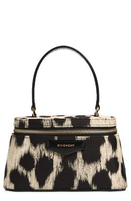 Givenchy Givenchy Mini Antigona Leopard Jacquard Vanity Case Handbag