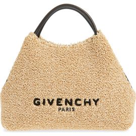 Givenchy Givenchy Nano Facet Straw & Leather Top Handle Bag