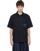 Givenchy Givenchy Navy 'GIVENCHY Paris' Cotton Twill Shirt - 1